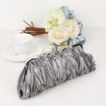 Women's White Satin Pleated Evening Clutch – Elegant - Image 10