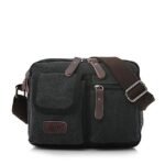 Men's Vintage Canvas Crossbody Messenger Bag, Multi-Pocket - Image 10