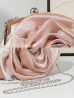 Women's Rose Flower Evening Clutch – Elegant Satin Purse - Image 10