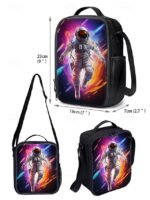 Kids' 3-Piece Astronaut Backpack Set – Colorful Galaxy - Image 11