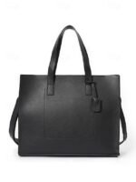 Men's Large Faux Leather Tote Bag – Stylish Business - Image 17