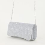 Women's Silver Glitter Evening Clutch Purse – Elegant