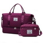 Women's Polyester Quilted Duffel Bag Set, Multiple Colors,