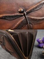 Women's Vintage Brown Leather Wallet with Embossed - Image 6