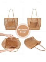 Women's Tote Shoulder Bags Mesh Shopping Casual Daily Beach - Image 7