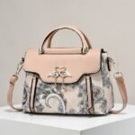 Women's Elegant Swan Pendant Handbag - Black and White - Image 14