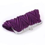 Women's White Satin Pleated Evening Clutch – Elegant - Image 2
