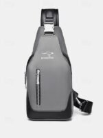 Men's Waterproof Oxford Cloth Sling Bag with USB Charging - Image 6