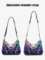 Women's Faux Leather Shoulder Bag with Adjustable Strap, - Image 8