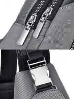 Men's Waterproof Oxford Cloth Sling Bag with USB Charging - Image 13