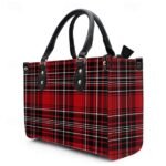 Women's Red Tartan Plaid Handbag with Adjustable Strap – - Image 5
