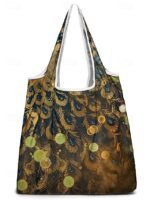 Women's Peacock Print Folding Tote Bag - Large Capacity - Image 13