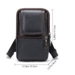 Men's Leather Crossbody Shoulder Bag - Compact - Image 9