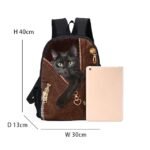 Black Cat Zipper Design Backpack – Cute 3D Animal Print School - Image 3