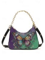 Women's Faux Leather Shoulder Bag with Adjustable Strap,