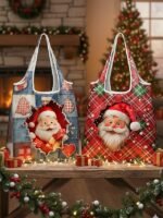 Women's Christmas Foldable Shopping Bag - Multiple Santa - Image 2