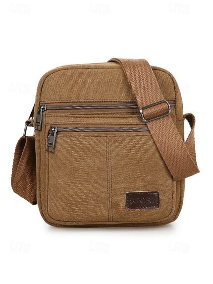 Men's Canvas Crossbody Bag, Multiple Colors, Durable