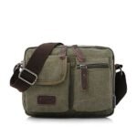 Men's Vintage Canvas Crossbody Messenger Bag, Multi-Pocket - Image 9