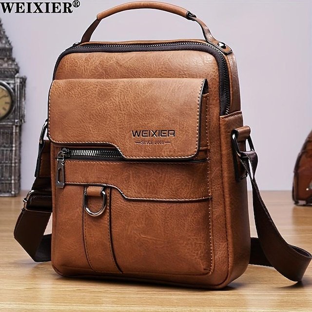 jhtbkt1682390796980 Men's Faux Leather Crossbody Messenger Bag – Vintage - Image 1