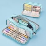 Large Capacity Pink Pencil Case Organizer – Multi-Layer Zipper - Image 6