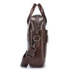 Premium Brown Leather Briefcase - Elegant Business Laptop Bag - Image 5