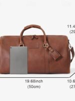 Men's Versatile Leather Weekender Bag with Integrated Shoe - Image 5