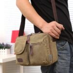 Men's Vintage Canvas Crossbody Messenger Bag, Multi-Pocket - Image 7