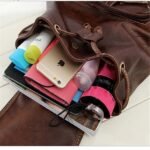 Women's Vintage Faux Leather Backpack with Multiple Pockets - Image 3