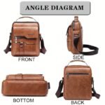Men's Faux Leather Crossbody Messenger Bag – Vintage - Image 10