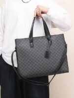 Men's Large Faux Leather Tote Bag – Stylish Business - Image 5