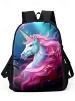 Girls 3-Piece Unicorn Backpack Set - Galaxy Print School Bag - Image 4