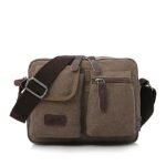 Men's Vintage Canvas Crossbody Messenger Bag, Multi-Pocket - Image 8