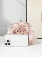 Women's Rose Flower Evening Clutch – Elegant Satin Purse - Image 7