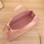 Women's White Faux Leather Handbag with Top Handle and - Image 7