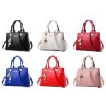 Women's Elegant White Faux Leather Handbag with Gold - Image 9