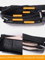 Men's Genuine Leather Waist Bag & Crossbody Sling, - Image 6