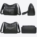 Women's Faux Leather Crossbody Bag - Multi-Pocket Shoulder - Image 7