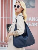 Women's Large Hobo Shoulder Bag – Soft PU Leather Slouchy - Image 8