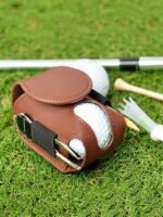 Portable Leather Golf Ball Holder Pouch – Compact Golf Tee - Image 2