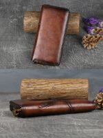 Women's Vintage Brown Leather Wallet with Embossed - Image 4