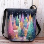 Women's Christmas Crossbody Bag - Polyester Velvet - Image 12