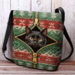 Women's Christmas Crossbody Bag - Polyester Velvet - Image 5