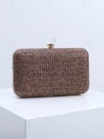 Elegant Straw Clutch Purse with Pearl Clasp - Stylish - Image 9