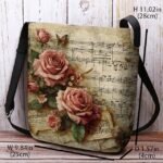 Vintage Floral Music Note Shoulder Bag for Women – Artistic - Image 3