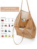 Women's Tote Shoulder Bags Mesh Shopping Casual Daily Beach - Image 8