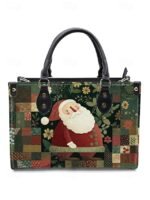 Women's Christmas Tote Bag - Faux Leather, Santa and - Image 16