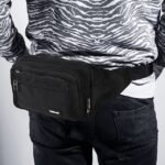 Men's Black Nylon Travel Fanny Pack, Multi - Pocket Waist - Image 5