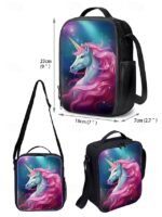 Girls 3-Piece Unicorn Backpack Set - Galaxy Print School Bag - Image 11