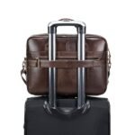 Premium Brown Leather Briefcase - Elegant Business Laptop Bag - Image 3