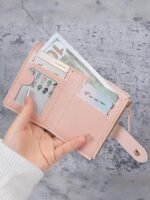Women's Small Bifold Wallet with Zipper Coin Pocket – - Image 2